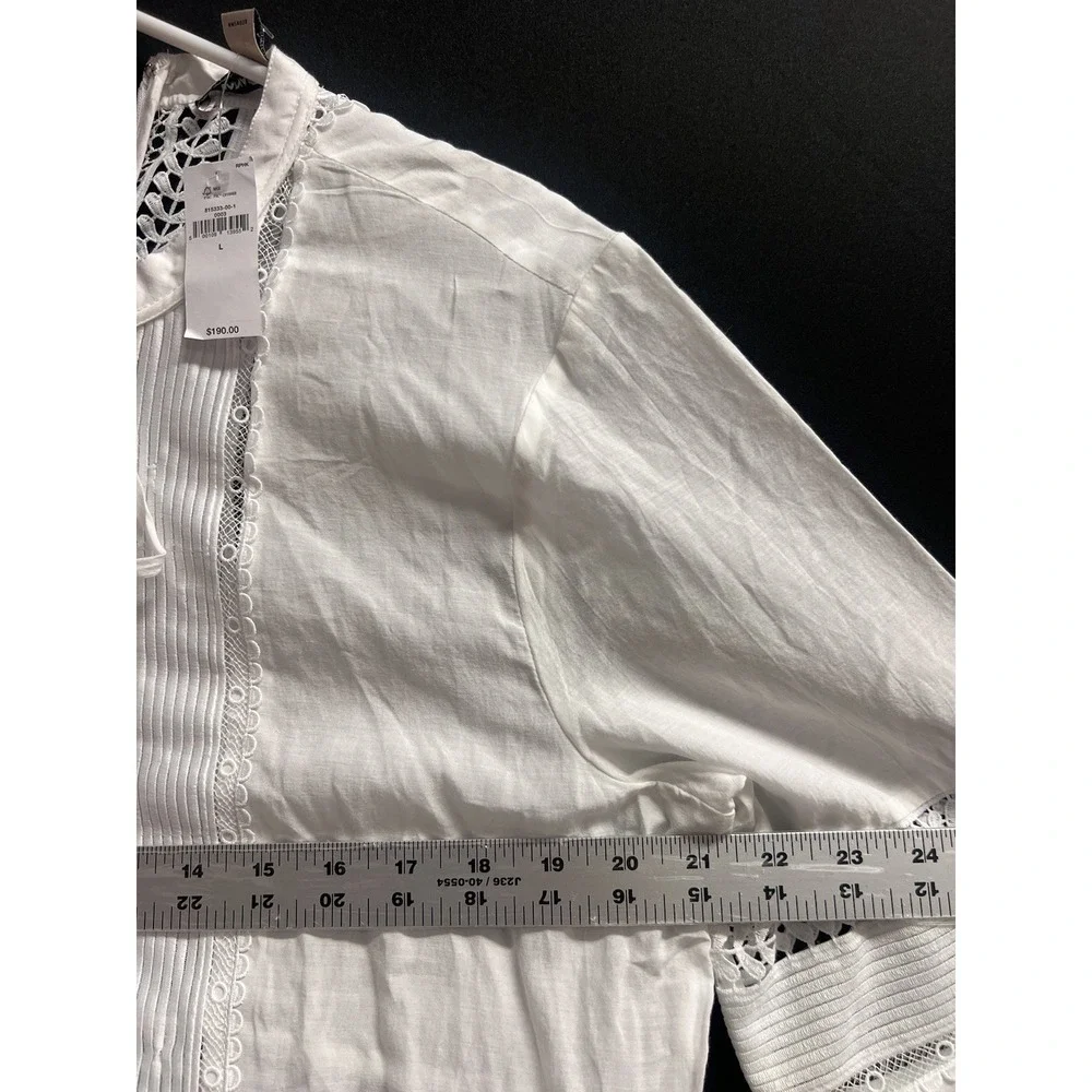 Banana Republic Diora Mini Dres Size L White Embrodery‎
